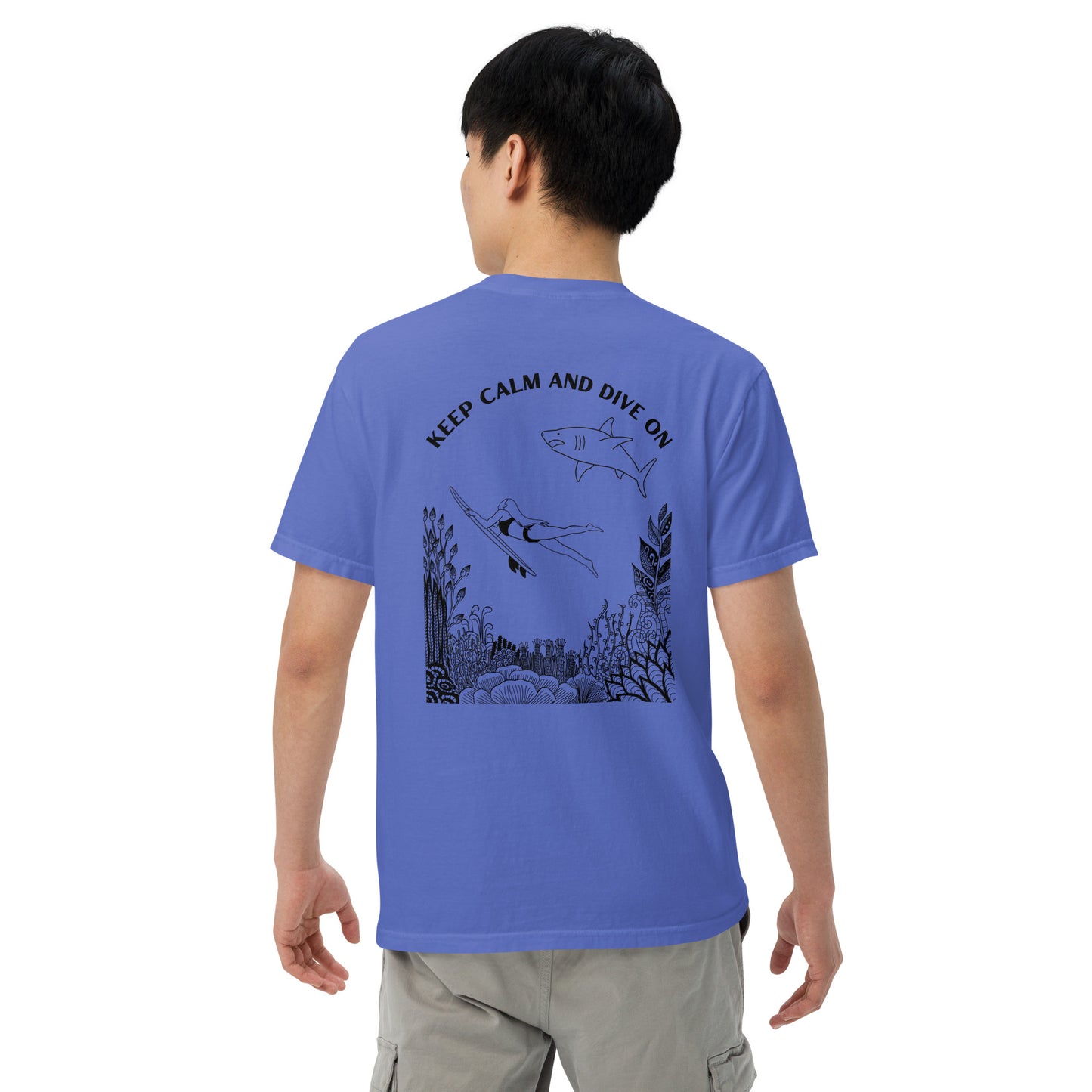 Keep Calm and Dive On Unisex garment-dyed heavyweight t-shirt