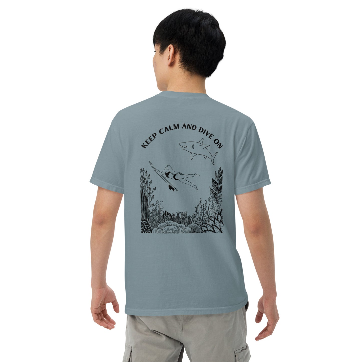 Keep Calm and Dive On Unisex garment-dyed heavyweight t-shirt