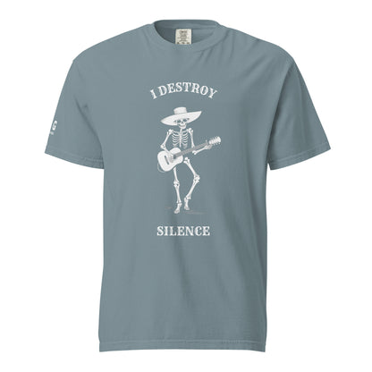 I Destroy Silence men's garment-dyed heavyweight t-shirt