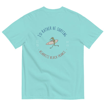 I'd Rather Be Surfing Biarritz men garment-dyed heavyweight t-shirt