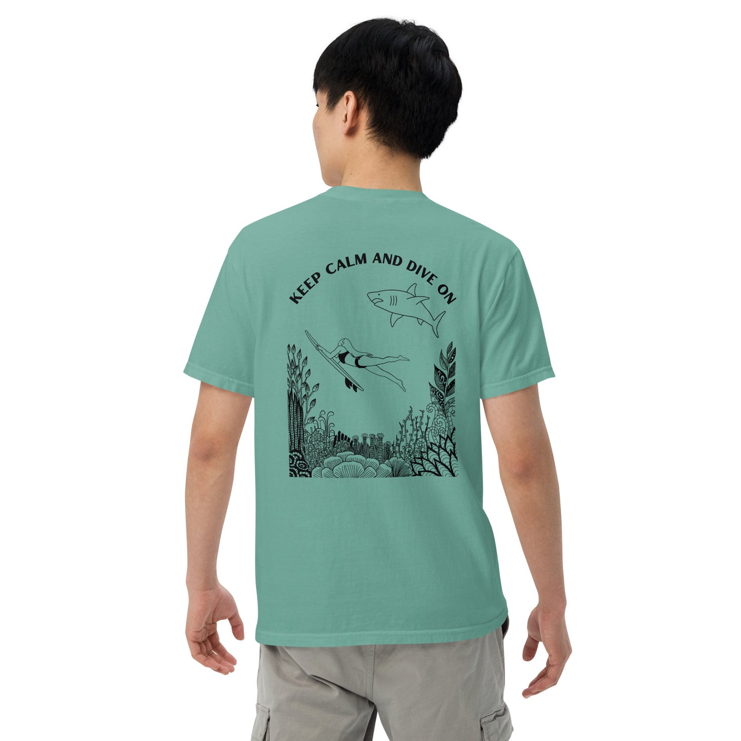 Keep Calm and Dive On Unisex garment-dyed heavyweight t-shirt