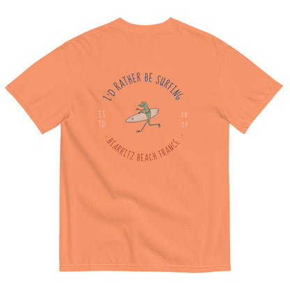 I'd Rather Be Surfing Biarritz men garment-dyed heavyweight t-shirt