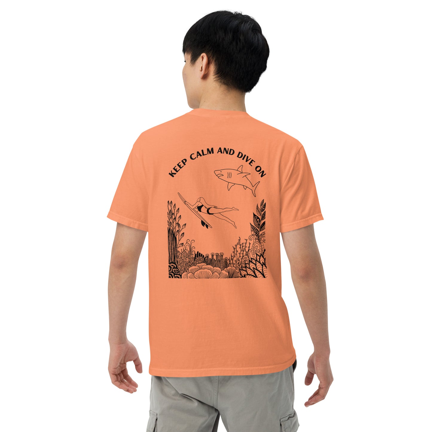 Keep Calm and Dive On Unisex garment-dyed heavyweight t-shirt