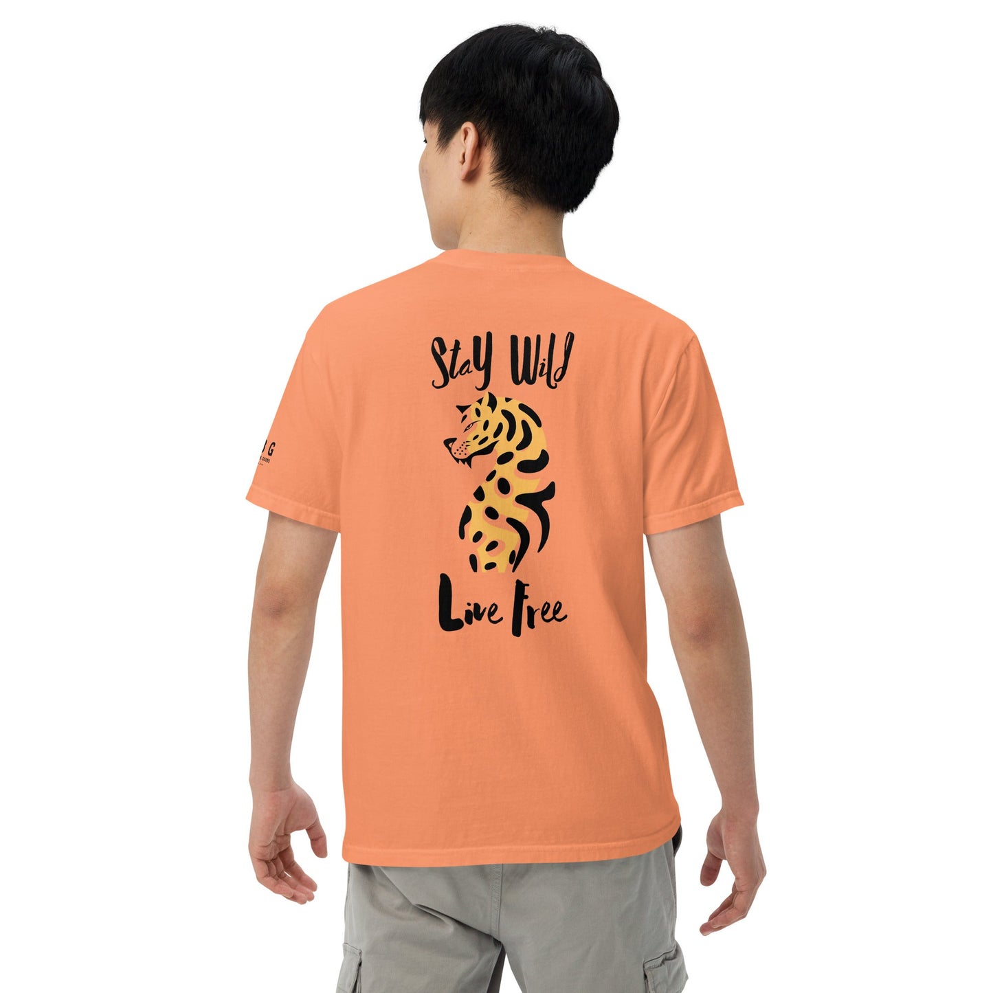 Wild Live Free men garment-dyed heavyweight t-shirt