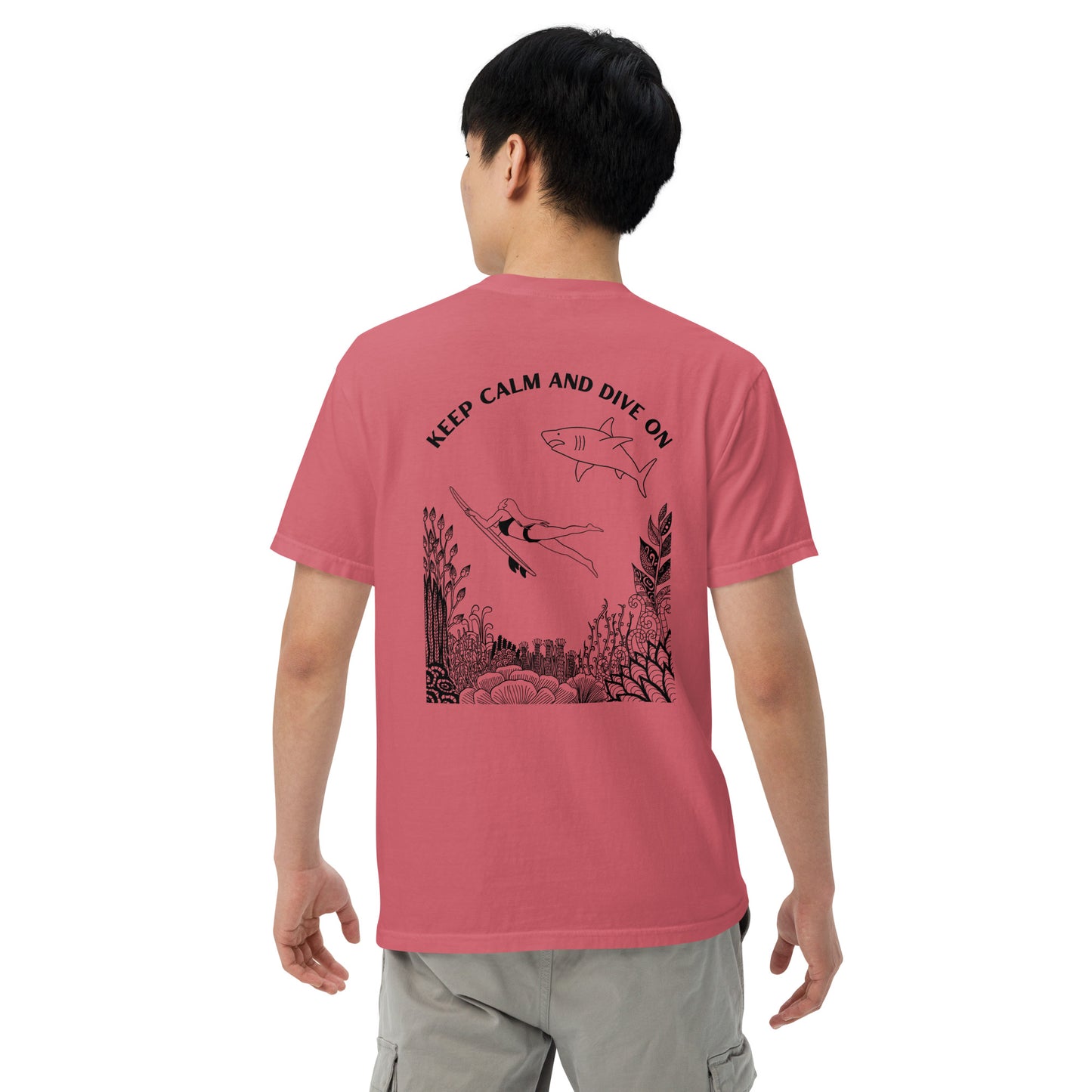 Keep Calm and Dive On Unisex garment-dyed heavyweight t-shirt