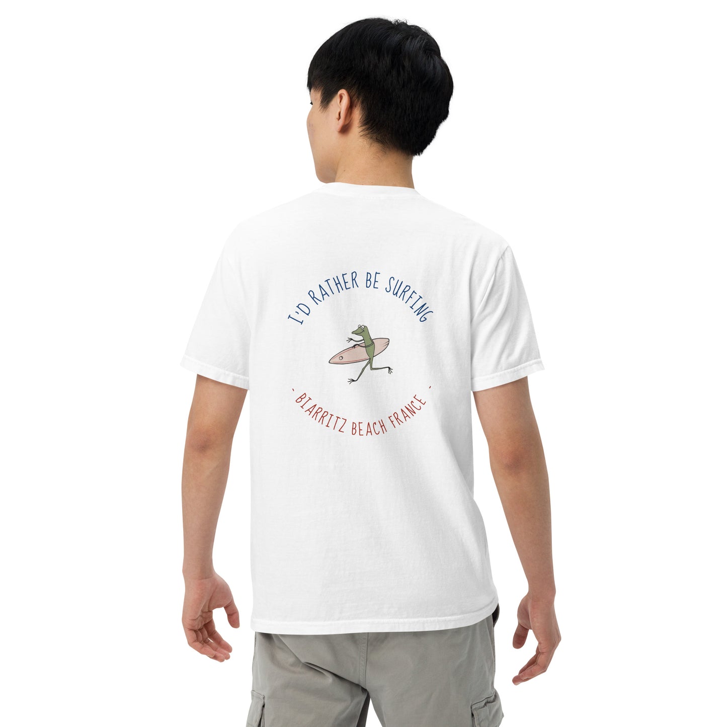 I'd Rather Be Surfing Biarritz men garment-dyed heavyweight t-shirt