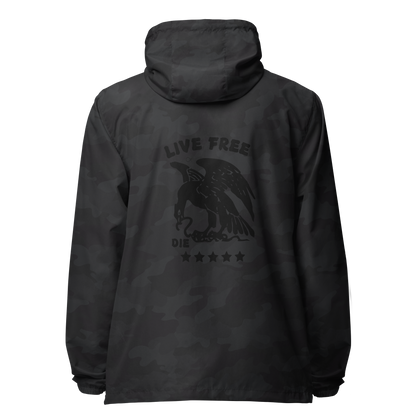 Men's Live Free Or Die  lightweight zip up windbreaker