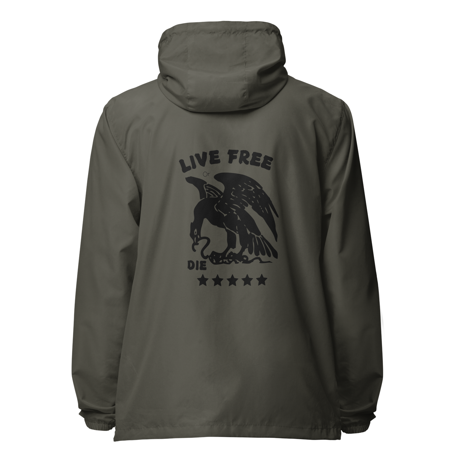 Men's Live Free Or Die  lightweight zip up windbreaker