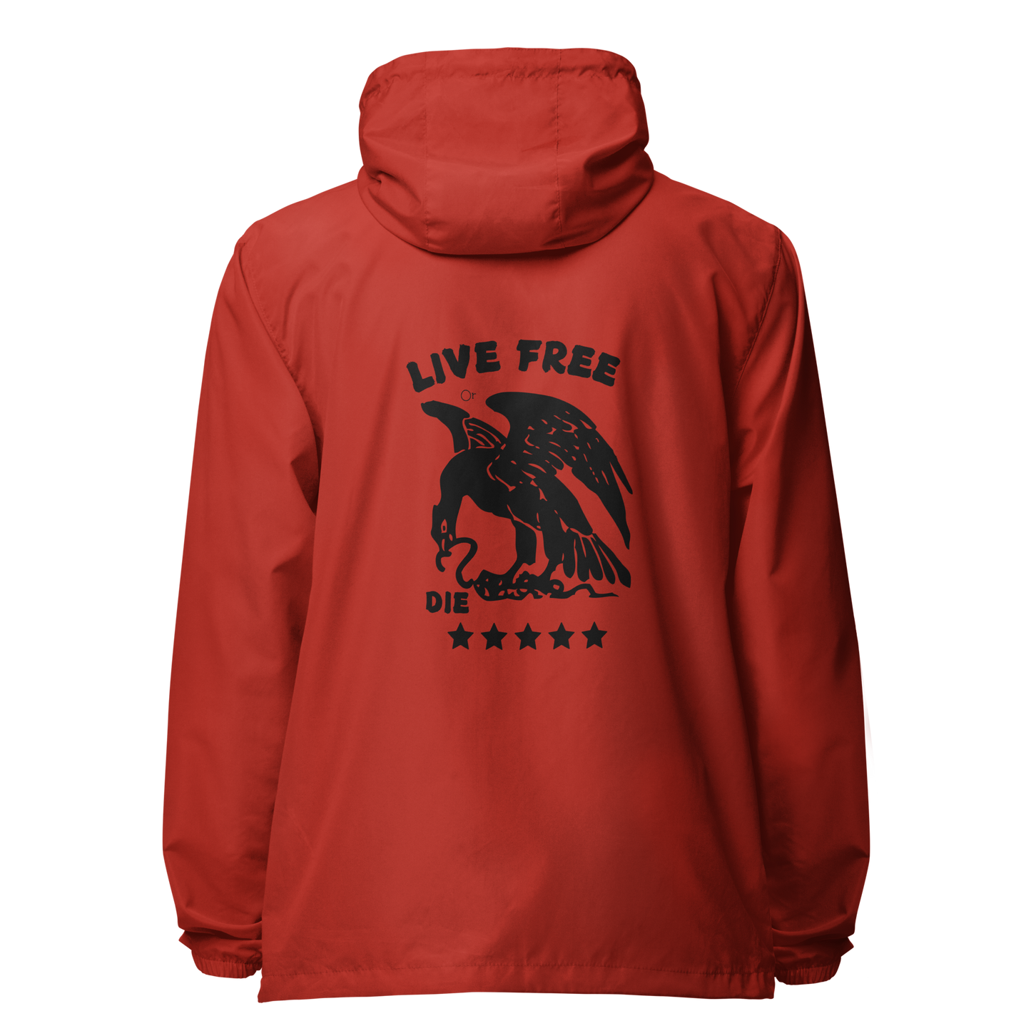 Men's Live Free Or Die  lightweight zip up windbreaker