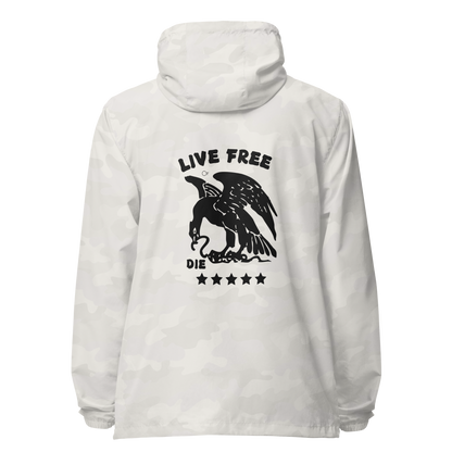 Men's Live Free Or Die  lightweight zip up windbreaker