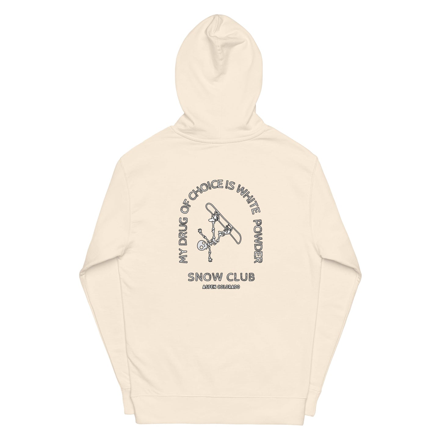 White Powder Snow Club women's midweight hoodie