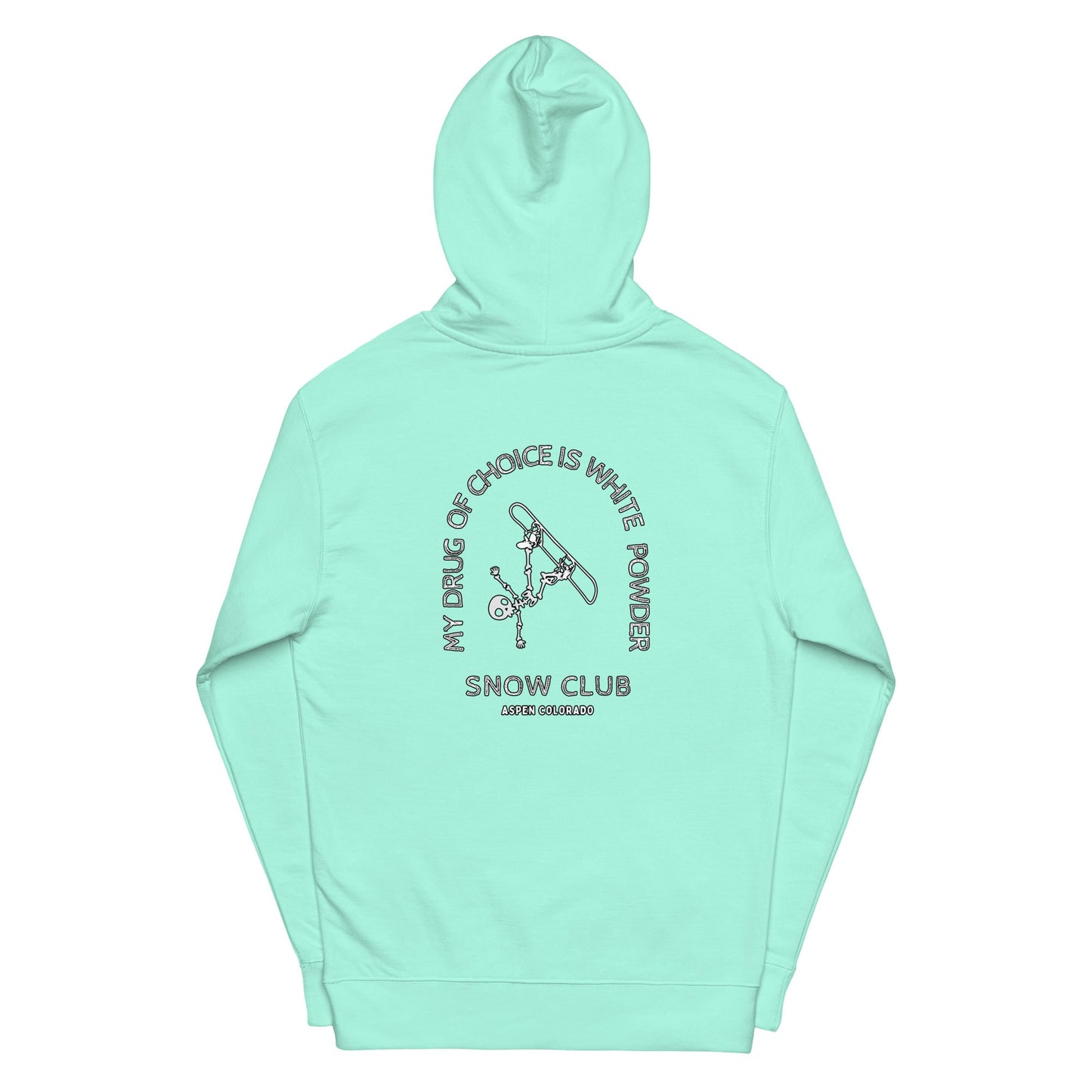 White Powder Snow Club women's midweight hoodie