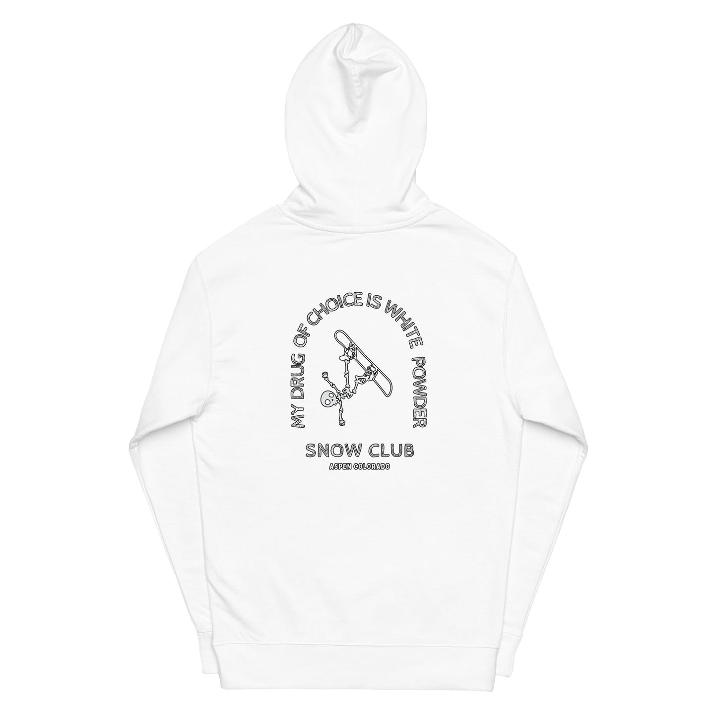 White Powder Snow Club women's midweight hoodie