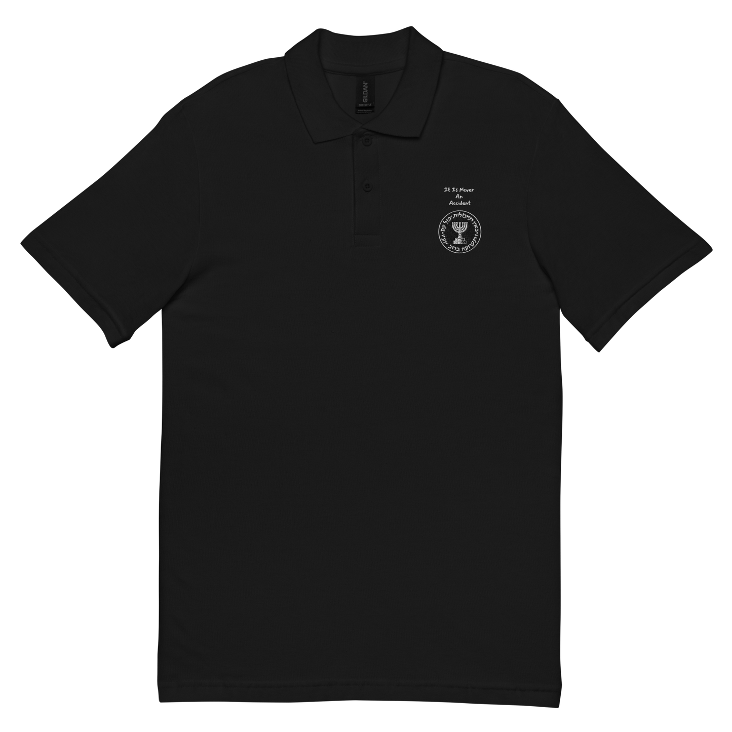 Mossad - Never an accident men's pique polo shirt