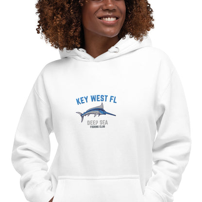 Key West Deep Sea Fishing Embroidered Unisex Hoodie