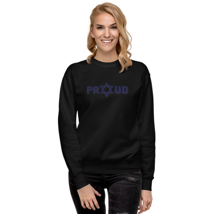 Proud Jew Blue Embroidered Premium Sweatshirt