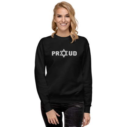 Proud Jew women's embroidered Premium Sweatshirt