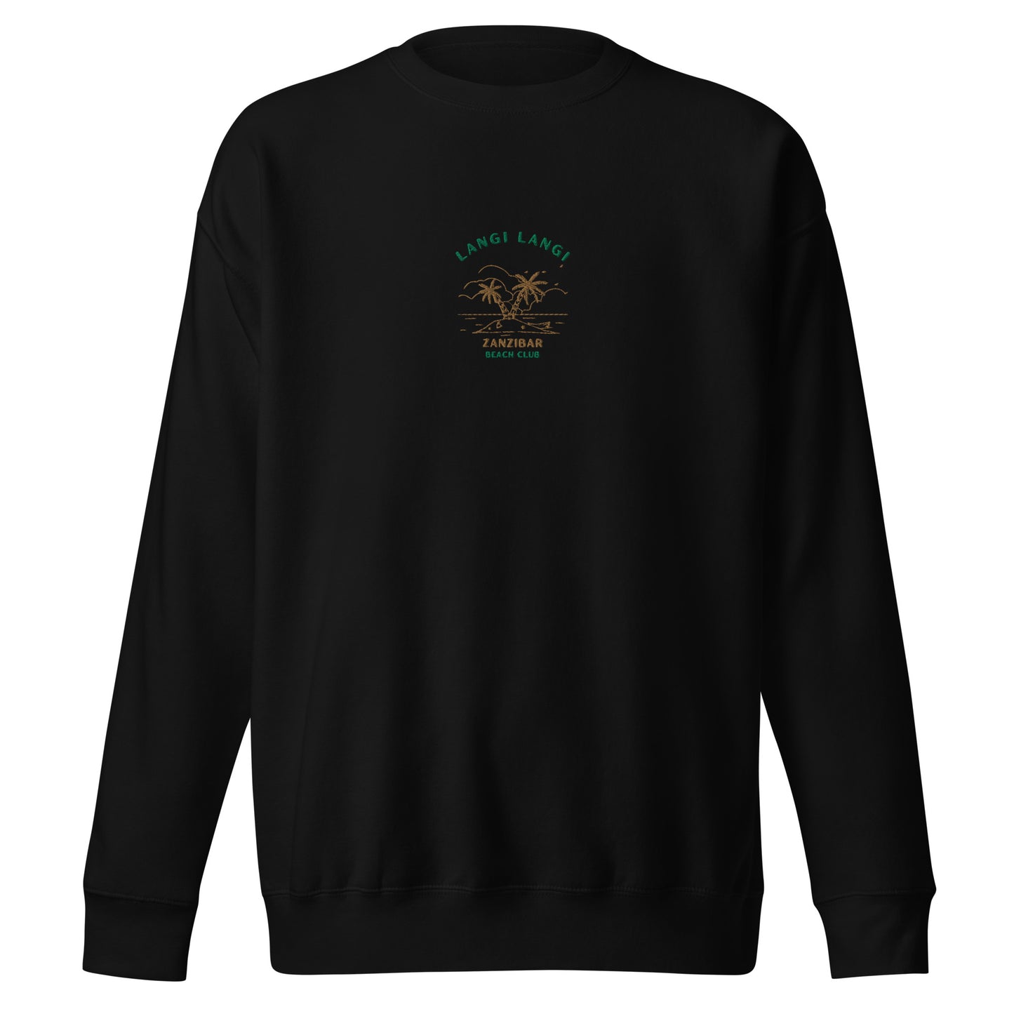 Langi Langi Zanzibar Beach Club Embroidered men Premium Sweatshirt