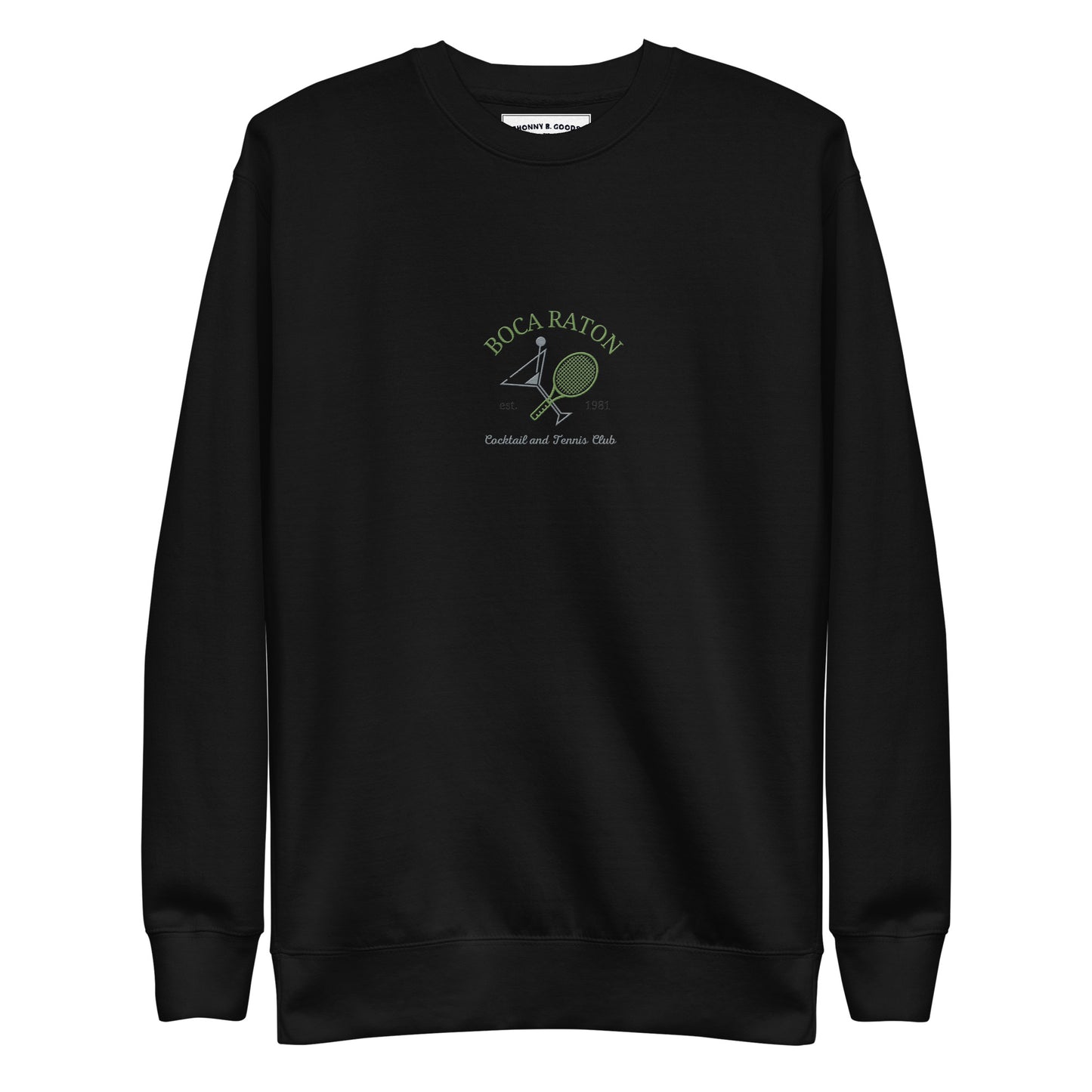 Boca Raton Cocktails & tennis Club Embroiderd men Premium Sweatshirt