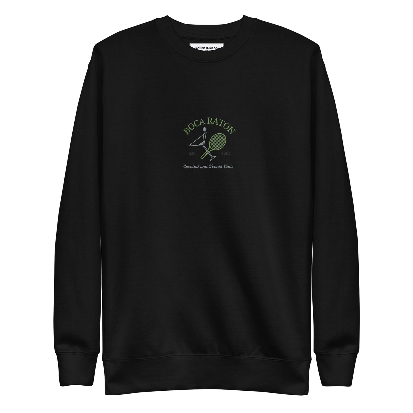 Boca Raton Cocktails & tennis Club Embroiderd women's Premium Sweatshirt