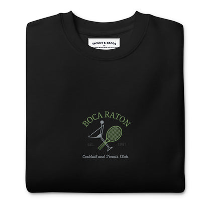 Boca Raton Cocktails & tennis Club Embroiderd women's Premium Sweatshirt