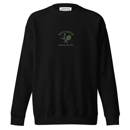 Boca Raton Cocktails & tennis Club Embroiderd men Premium Sweatshirt