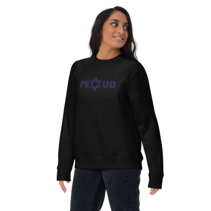 Proud Jew Blue Embroidered Premium Sweatshirt