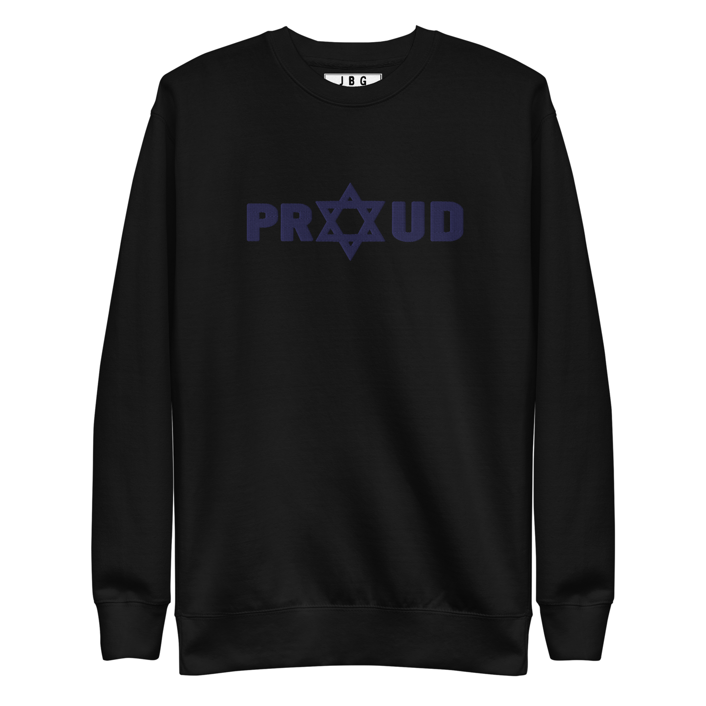 Proud Jew Blue women's Embroidered Premium Sweatshirt