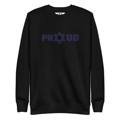 Proud Jew Blue women's Embroidered Premium Sweatshirt