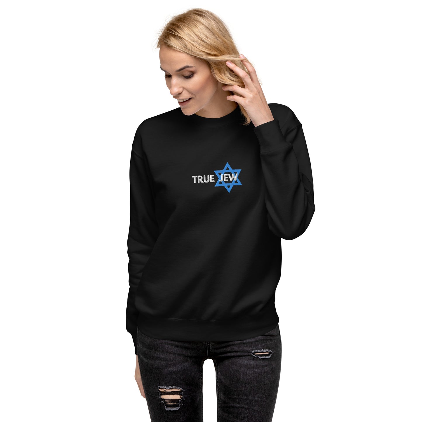 True Jew womens embroidered Premium Sweatshirt