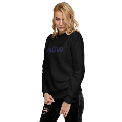 Proud Jew Blue Embroidered Premium Sweatshirt