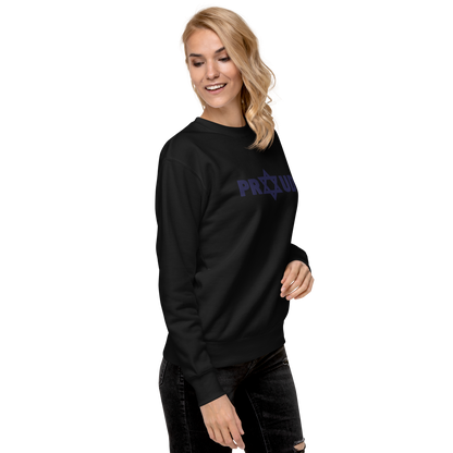 Proud Jew Blue Embroidered Premium Sweatshirt