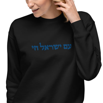 Am israel Hai womens embroidered Premium Sweatshirt