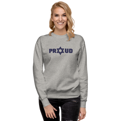 Proud Jew Blue Embroidered Premium Sweatshirt