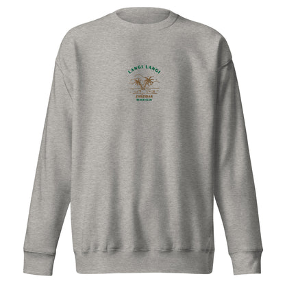 Langi Langi Zanzibar Beach Club Embroidered men Premium Sweatshirt