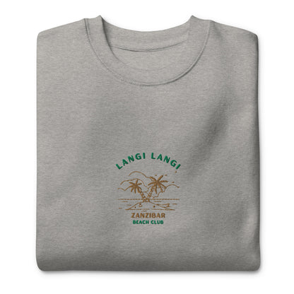 Langi Langi Zanzibar Beach Club Embroidered men Premium Sweatshirt