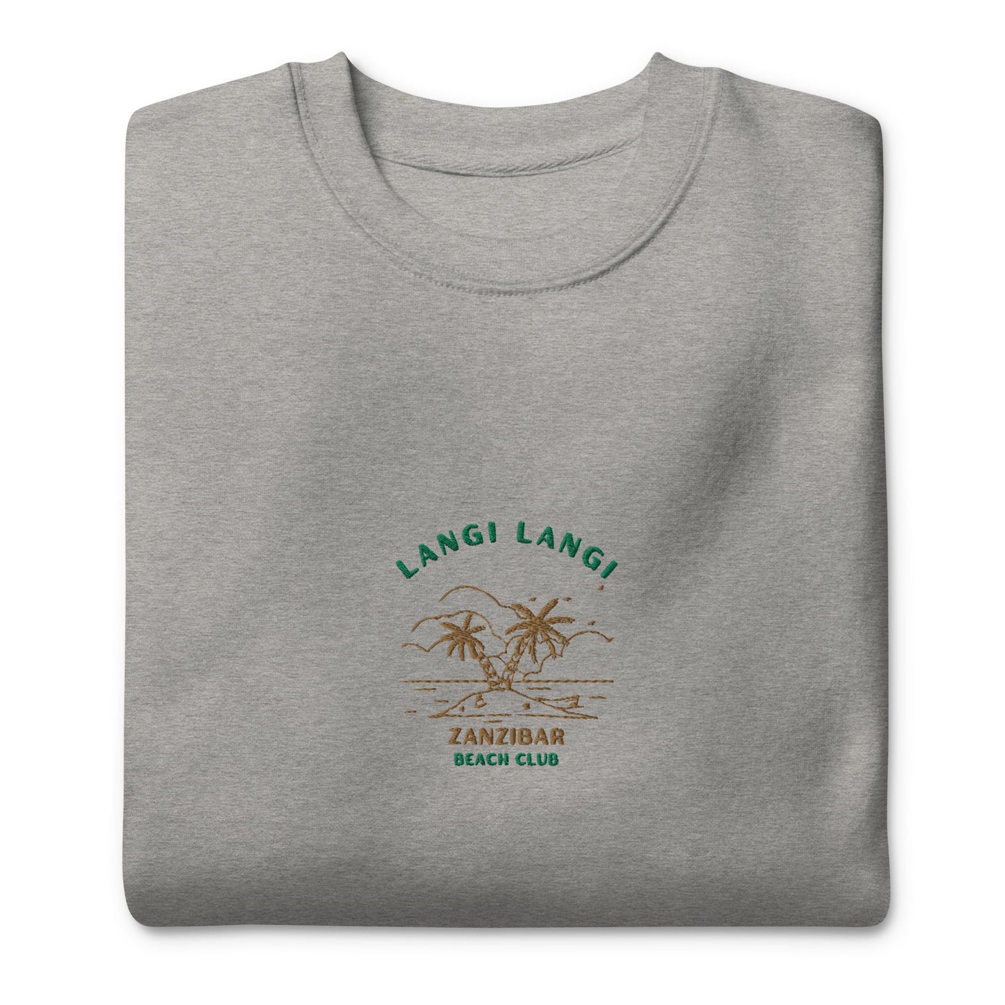 Langi Langi Zanzibar Beach Club Embroidered women's Premium Sweatshirt