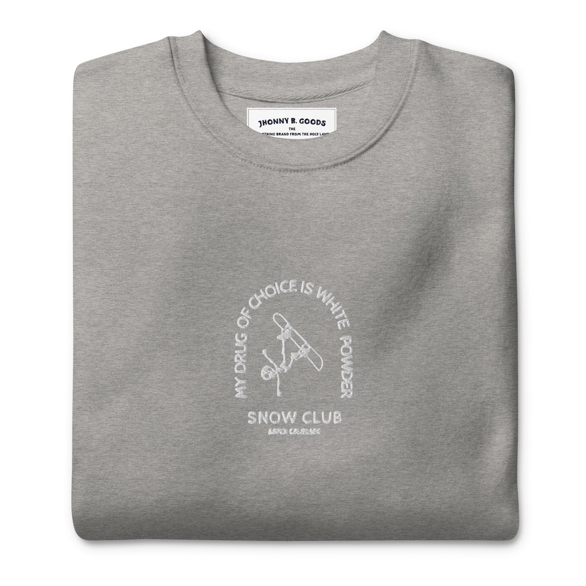 picture of embroidered grey sweatshirt