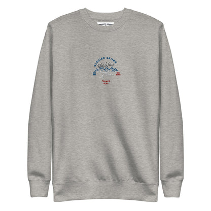 Val D'isere Glacier Skiing Embroidered women's Premium Sweatshirt