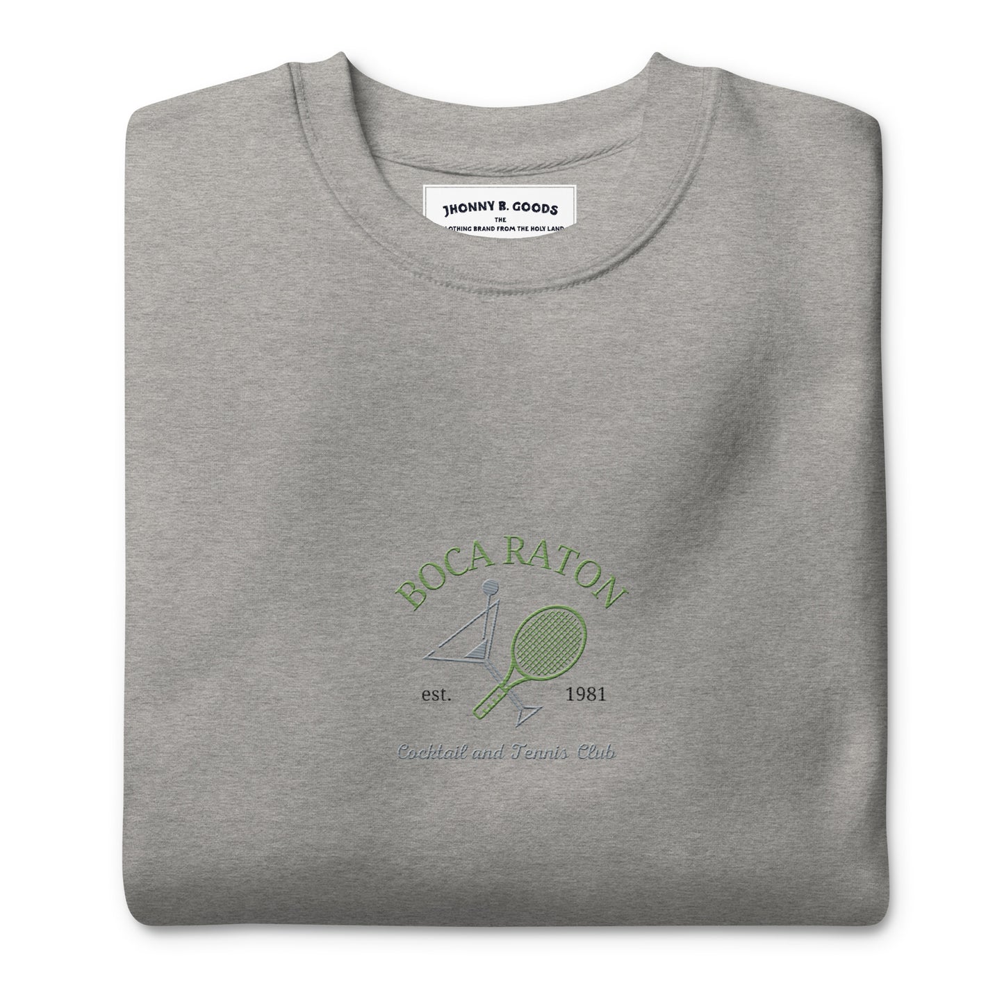 Boca Raton Cocktails & tennis Club Embroiderd men Premium Sweatshirt