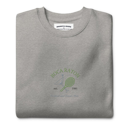 Boca Raton Cocktails & tennis Club Embroiderd women's Premium Sweatshirt