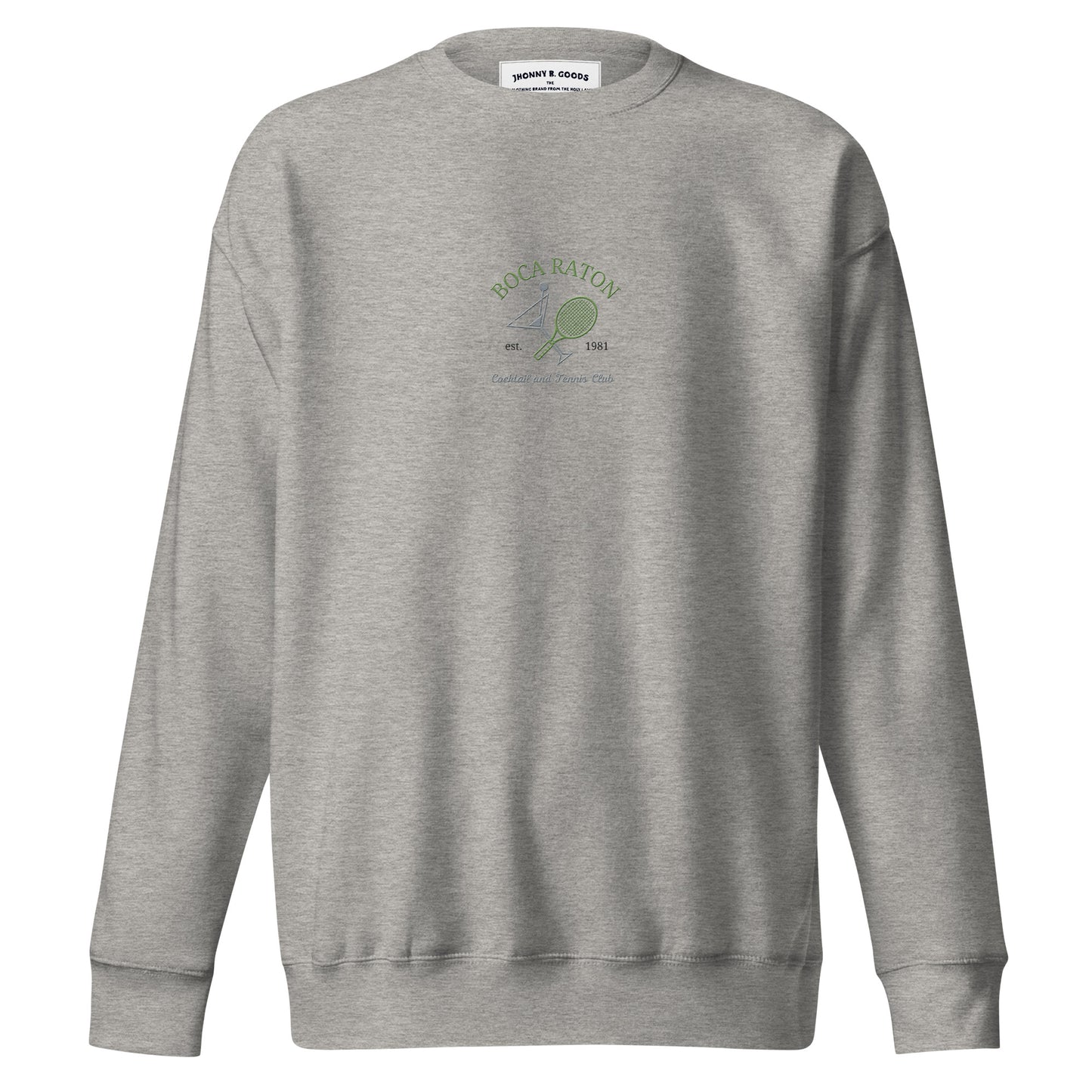 Boca Raton Cocktails & tennis Club Embroiderd men Premium Sweatshirt