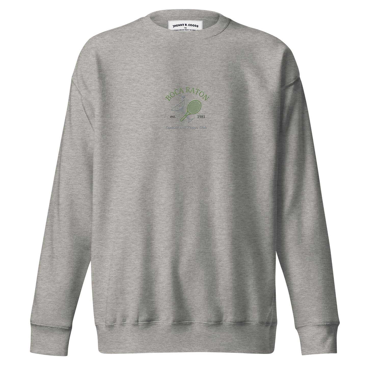 Boca Raton Cocktails & tennis Club Embroiderd women's Premium Sweatshirt