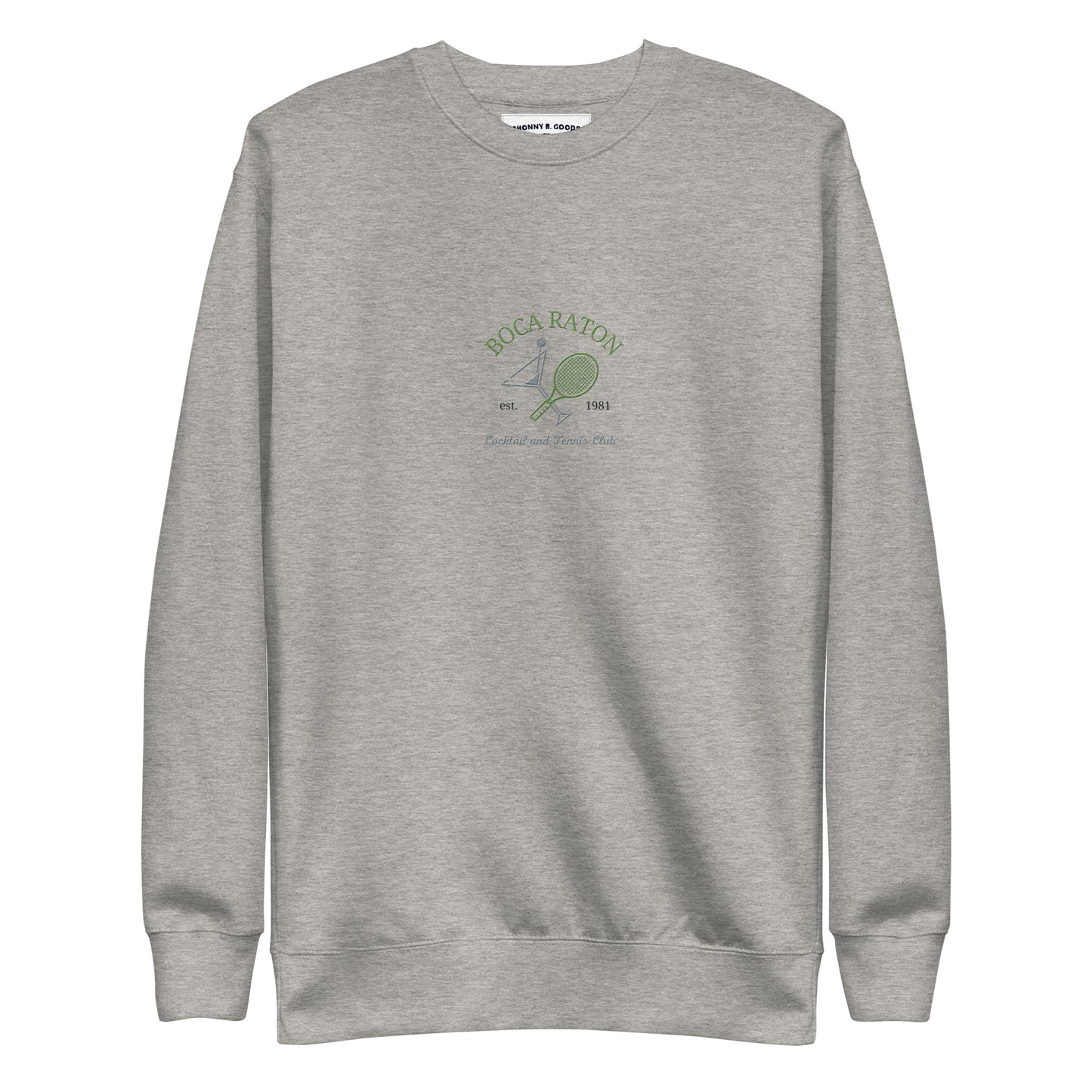 Boca Raton Cocktails & tennis Club Embroiderd men Premium Sweatshirt