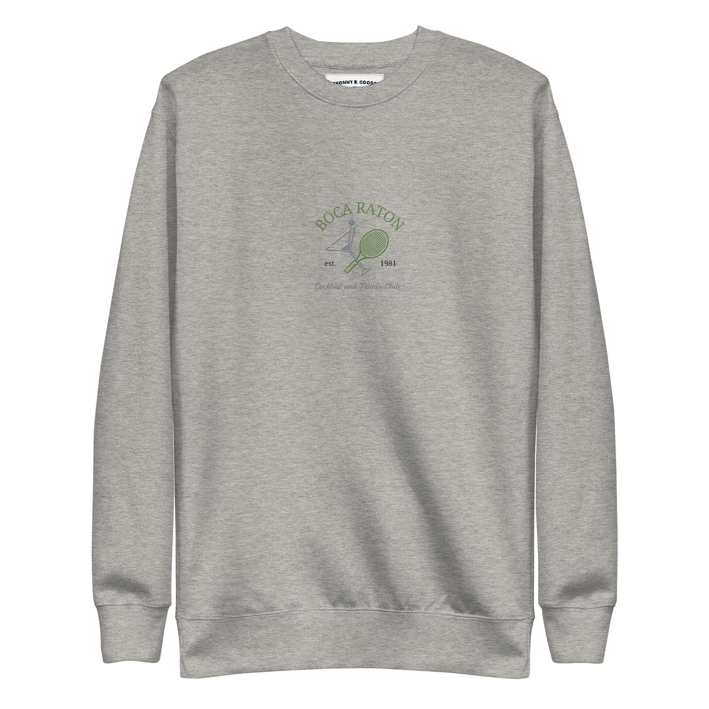 Boca Raton Cocktails & tennis Club Embroiderd women's Premium Sweatshirt