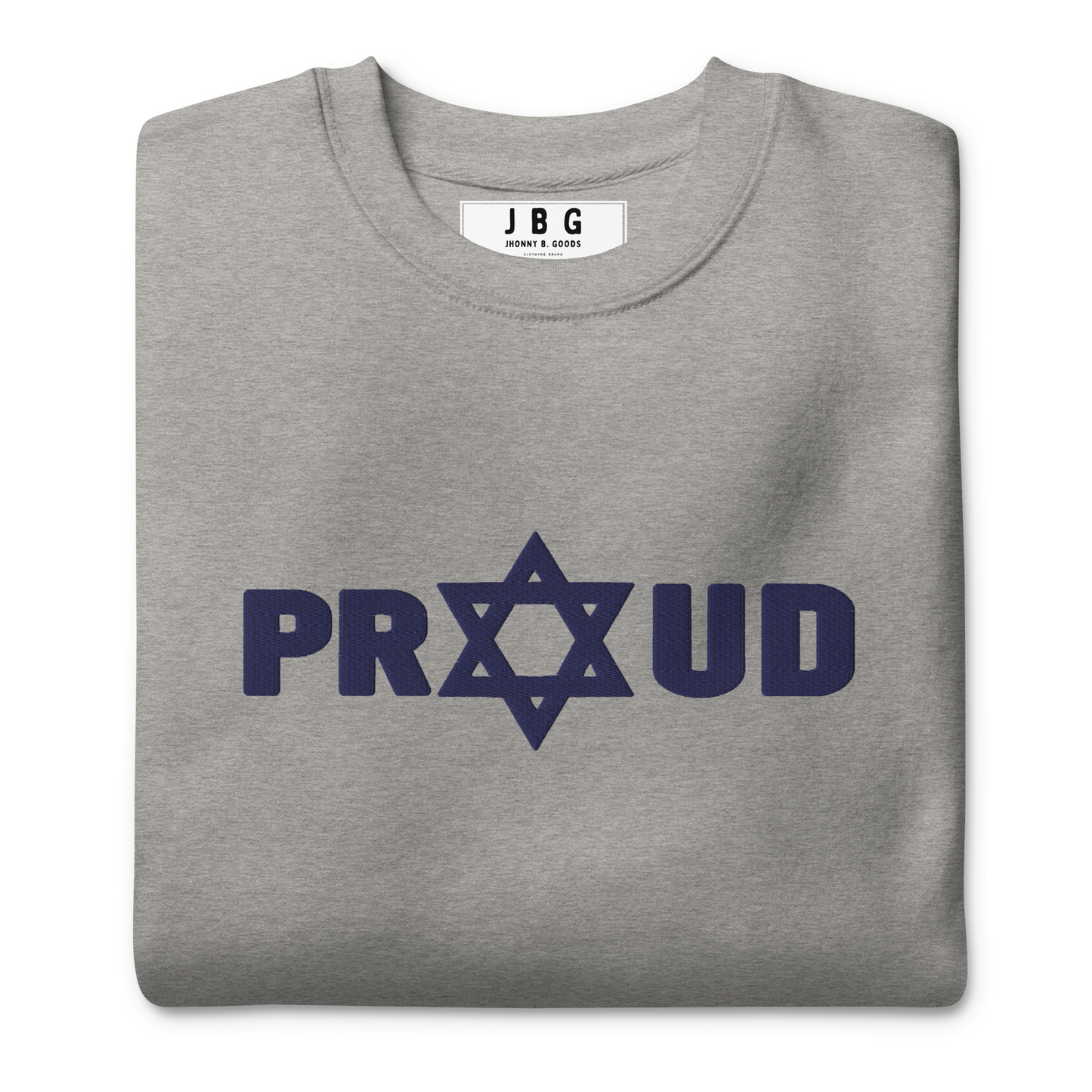 Proud Jew Blue women's Embroidered Premium Sweatshirt