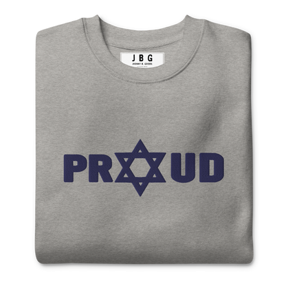 Proud Jew Blue women's Embroidered Premium Sweatshirt