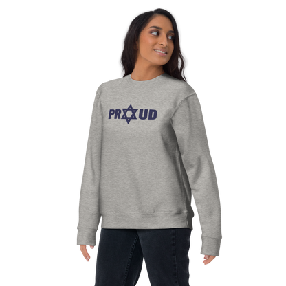 Proud Jew Blue Embroidered Premium Sweatshirt