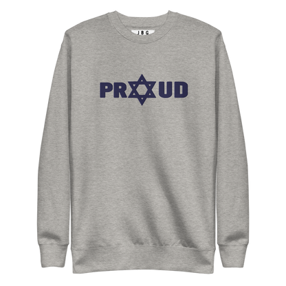 Proud Jew Blue women's Embroidered Premium Sweatshirt