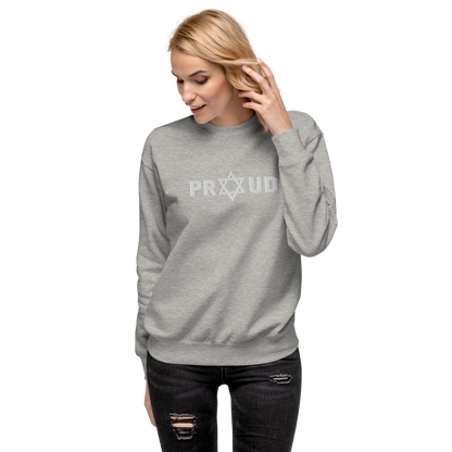 Proud Jew women's embroidered Premium Sweatshirt